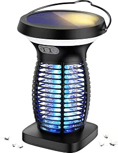OnBeam Solar Bug Zapper Outdoor, Mosquito Zapper Outdoor Waterproof Electric Fly Zapper Rechargeable Mosquito Killer wit