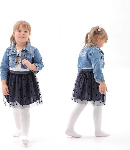 Miniatura 5 de Epeius - Leggings de punto trenzado, gruesas, para bebés o niñas medias de algodón, para recién nacido y niñas pequeñas, paquete de 3, 4, 5 y 6