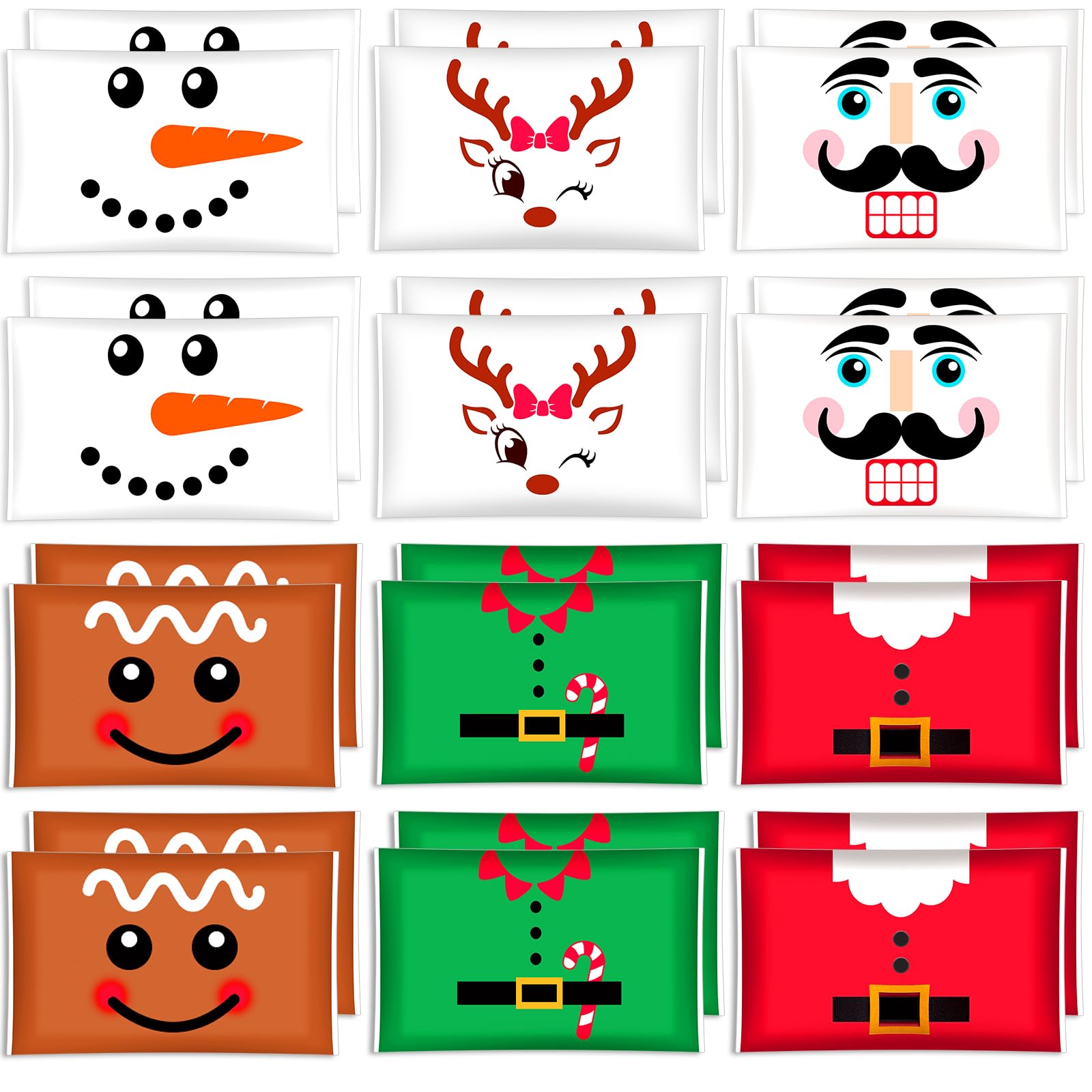 24 Pack Christmas Pocket Tissues Pack Slim Bulk Individual Travel