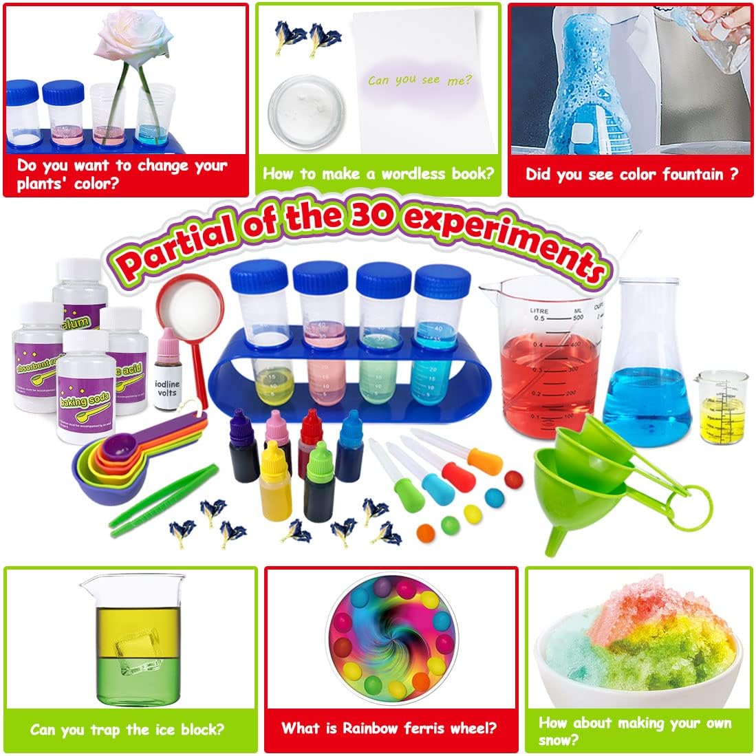 UNGLINGA Science Kit with Science Lab Experiments Kids Lab Coat Scientist Costume Play Toys Gift