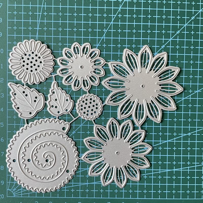 3Dサンフローメタルカッティングダイ、DIYスクラップブックフォトアルバム装飾用のカットステンシル、カードメイキングデコレーションペ