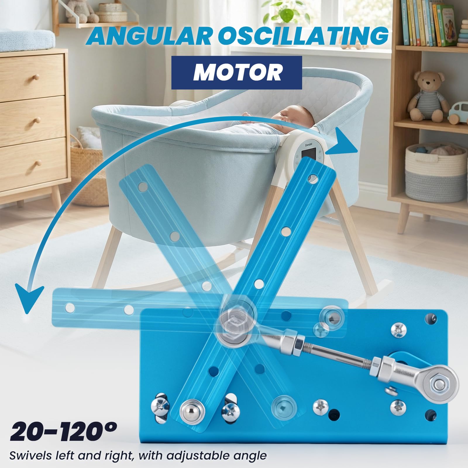 BAOSHISHAN Motore oscillante alternativo CC 12V | azionamento lineare a 90 cicli al minuto, angolo regolabile da 20° a 120°