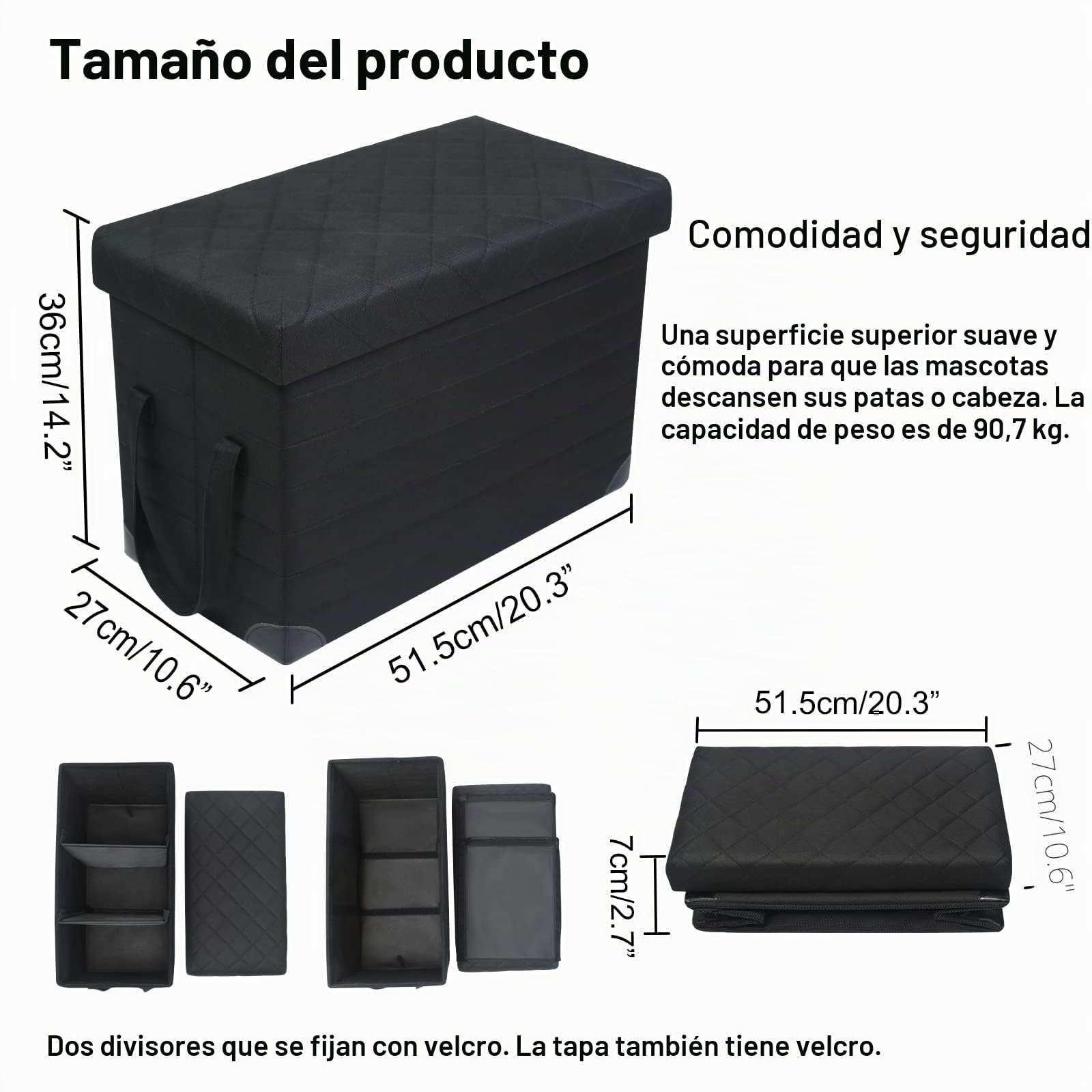 LIONROGE Extensor de Asiento Trasero de Coche para Perros Grandes de hasta 200 Libras, Extensor de Asiento Trasero y Delantero con Almacenamiento, Evita Que Tus Perros se caigan del Asiento
