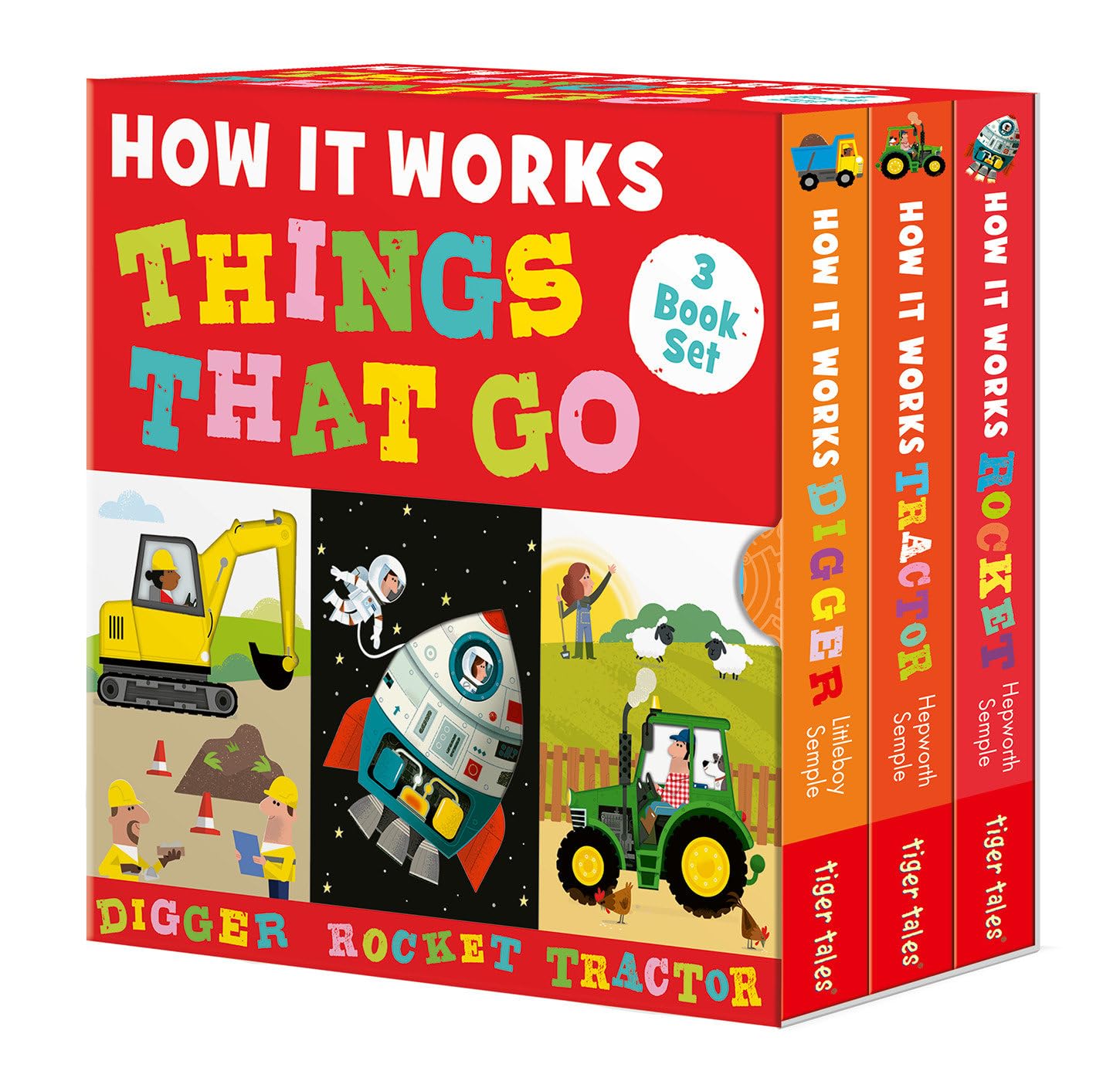 How it Works: Things That Go 3-Book Boxed Set: Digger; Rocket; Tractor ...