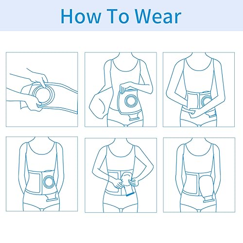 Miniatura 6 de Cinturón de soporte ajustable para ostomía para hombres y mujeres, carpeta abdominal transpirable con múltiples tamaños de agujeros, estabilizador