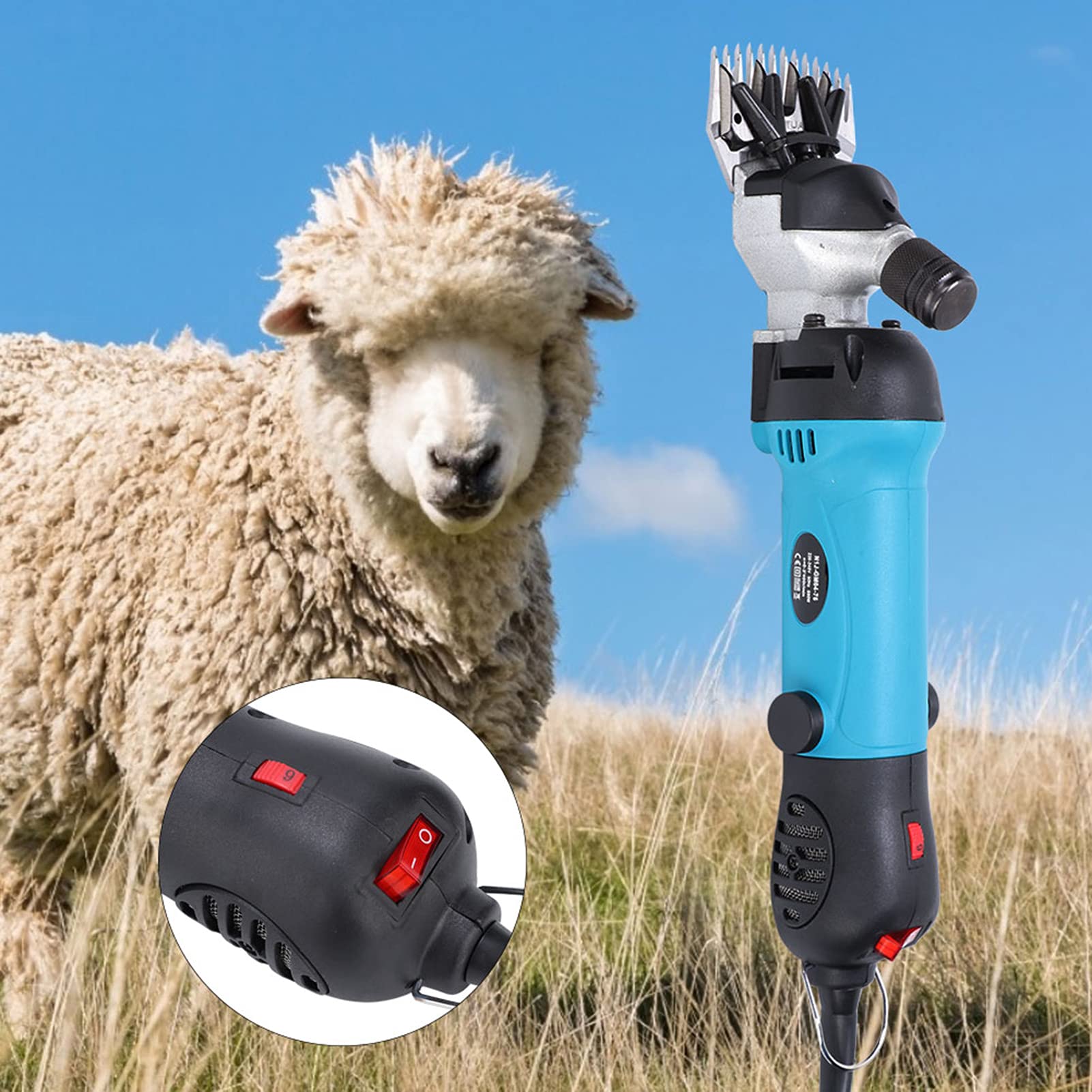 Cesoie per tosatura della lana elettriche portatili per tosatrice per pecore con regolazione della velocità, leggere e compatte per la tosatura delle pecore