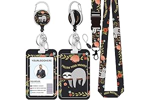 Cute Sloth Retractable Badge Holder with Lanyard