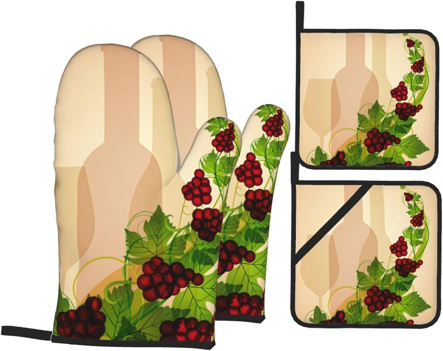 Set di 4 guanti da forno e presine, simpatici koala, resistenti al