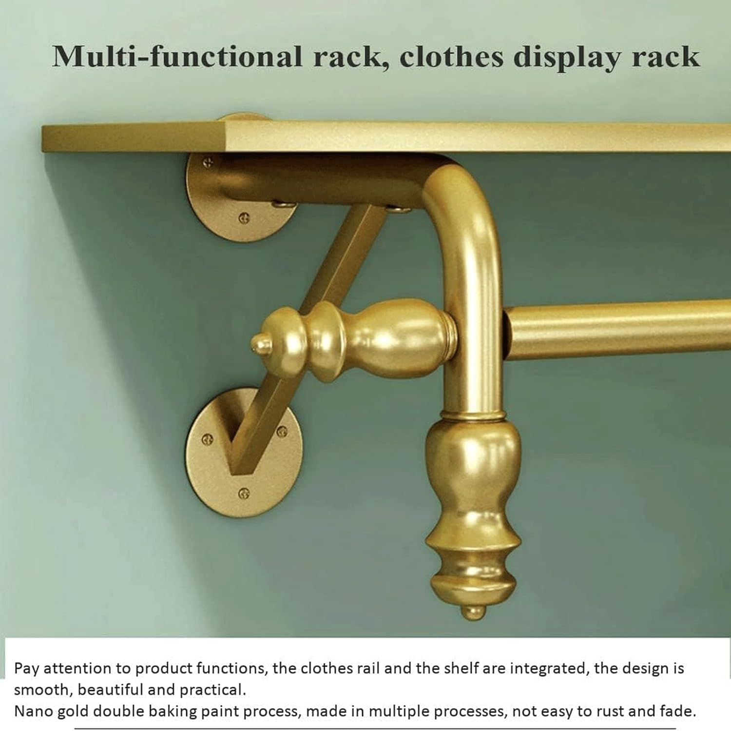 Metal Clothes Shelf Wall Mounted Display Hanger Clothes Rail Rack Retail Shop Clothes Display Stand for Clothing Store Garment Rail