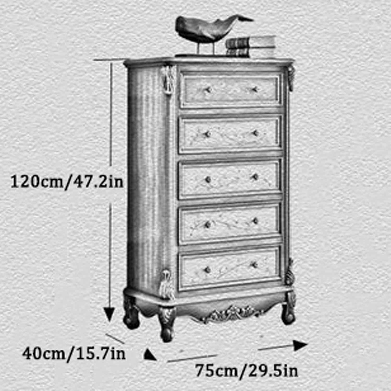 広葉 三段四ッ引 タンス 小物入れ 書類 和風 レトロ Japanese retro