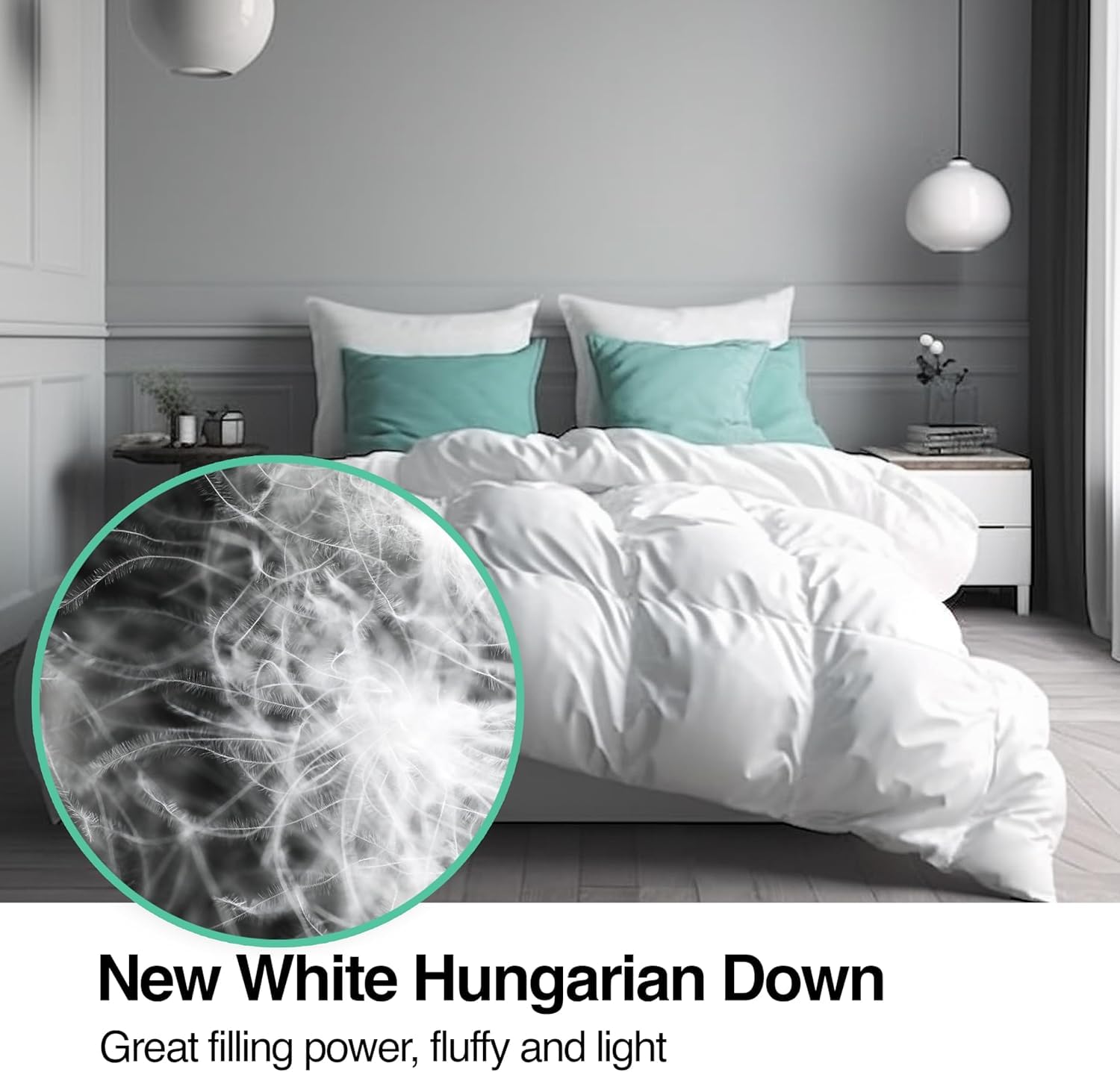 Aura® Luxury Warm Winterdecke 135 x 200 cm |Comfort 70% Neue ungarische Gänsedaunen Klasse I | Oeko-TEX 100 allergikergeeignet | pflegeleicht 100% Baumwolle