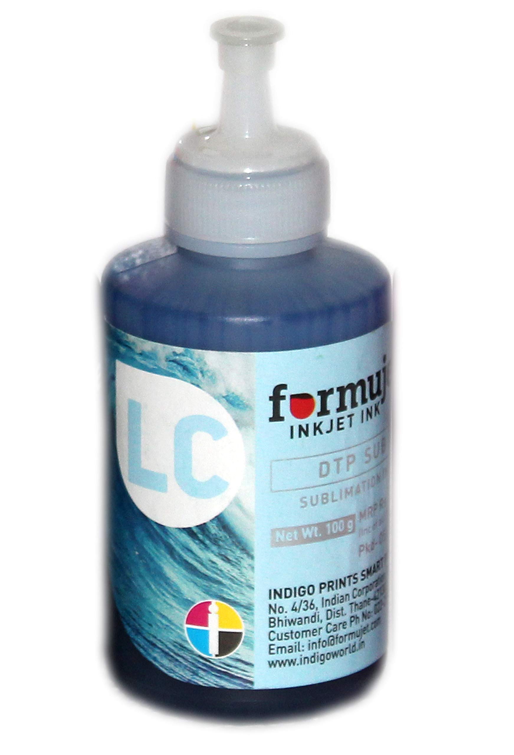 Formujet Sublimation Ink DTP Sub Light Cyan 100g Compatible For Epson L800, L1800, L805, L850, L810, R230, T60, Tx 700, Tx 720, 1390, for Heat Transfer Printing on Ceramics and Clothes (1 Color X 100 gm Light Cyan) (B07HY49L8J) Amazon Price History, Amazon Price Tracker