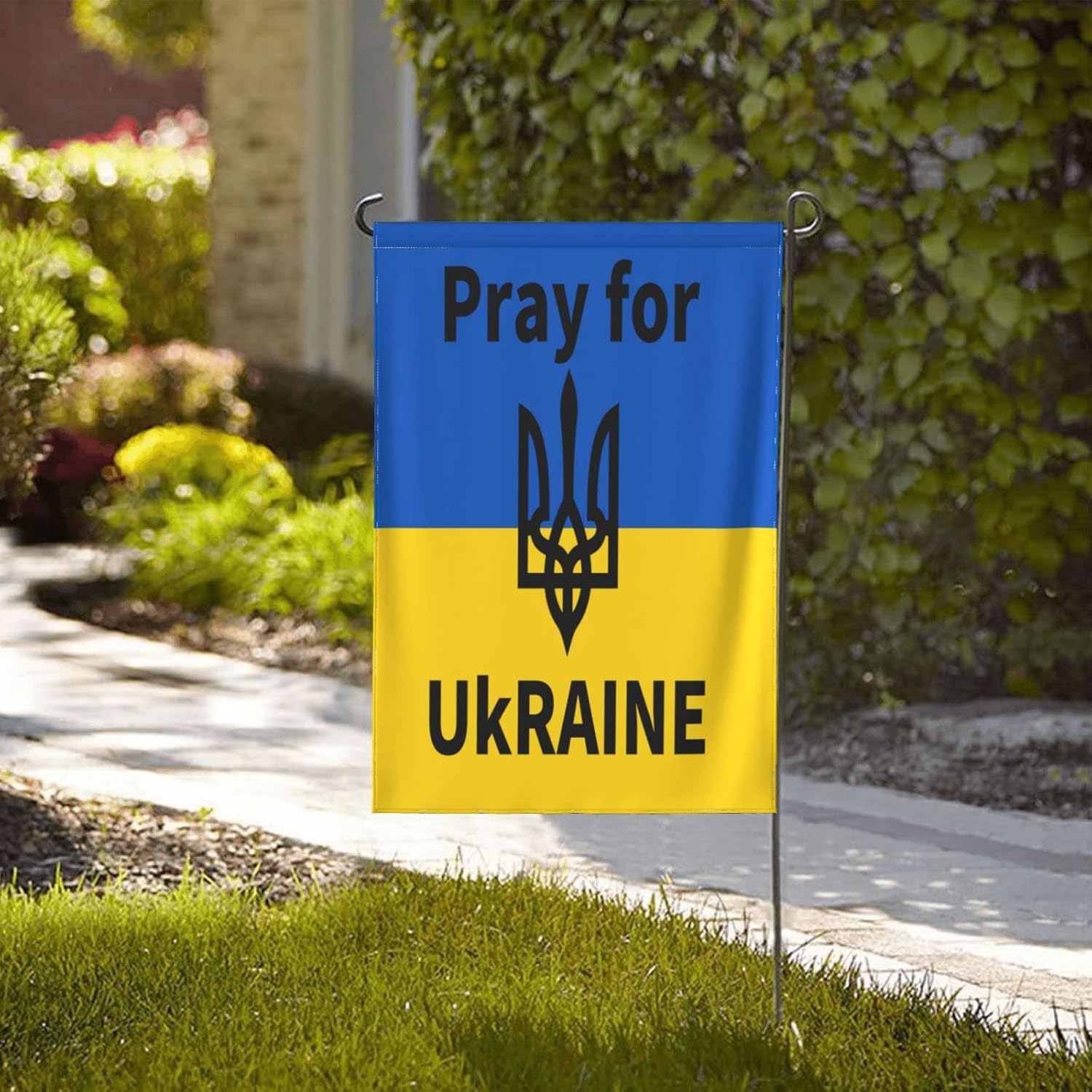 Pray For Ukraine Flag Garden Flag