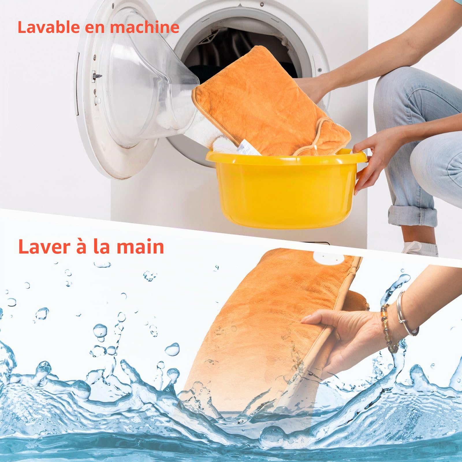 Qoosea Chauffe-Pieds Electrique Chancelière Chauffante Coussin Chauffant 6 Modes de Chauffage 4 Minuterie Arrêt Automatique Chauffage des pieds Électrique Lavable en Machine pour Hommes Femmes