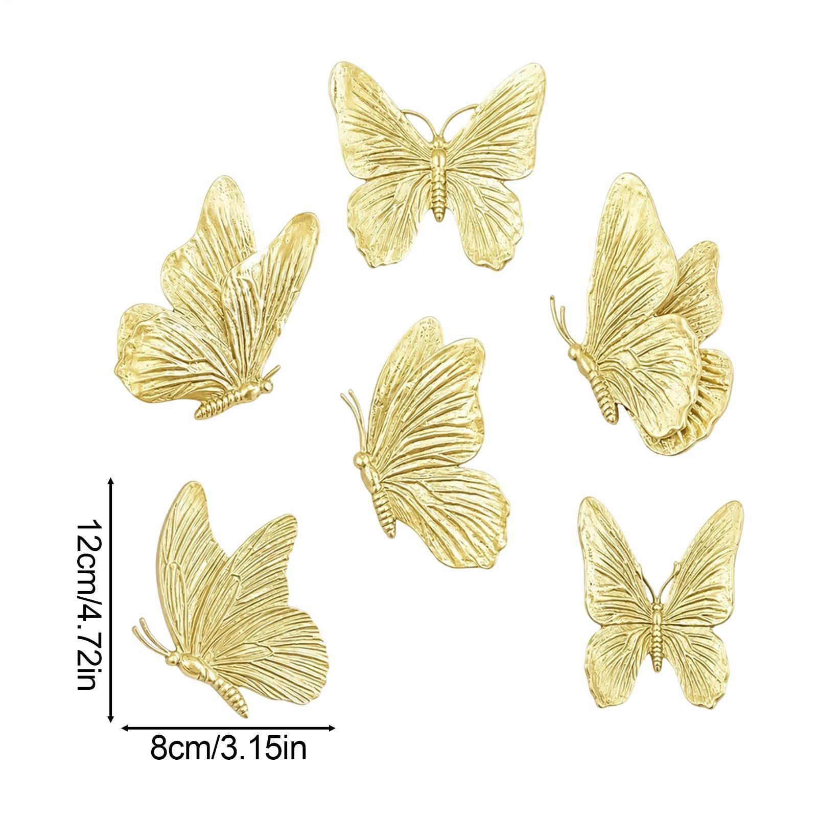 Generisch Decorazione da parete a forma di farfalla, 6 pezzi, in resina