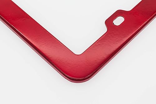 Miniatura 6 de 2 marcos de matrícula de acero inoxidable creathome con color rojo brillante