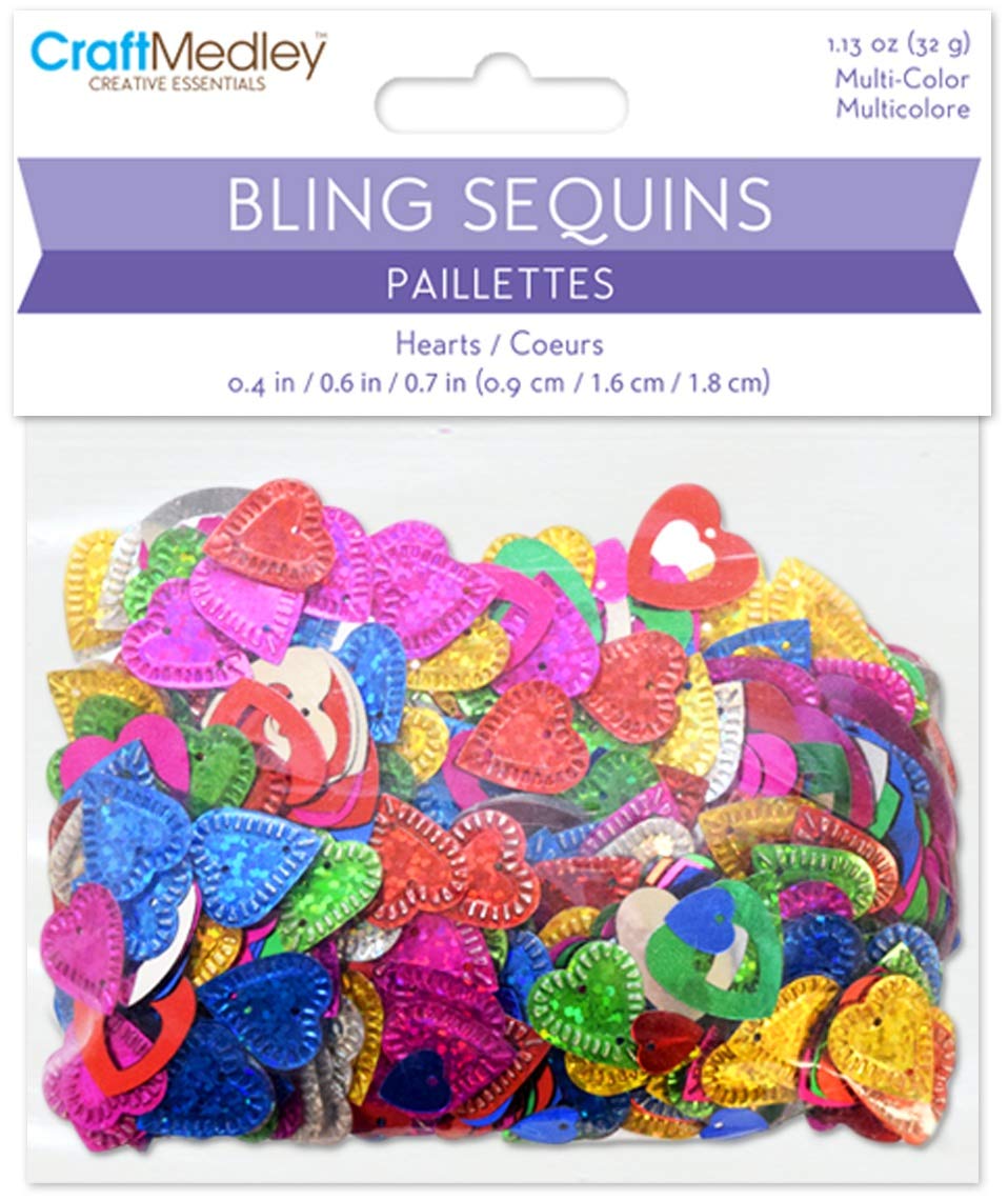 MULTICRAFT IMPORTS INC Bling Sequins Hearts, One Size
