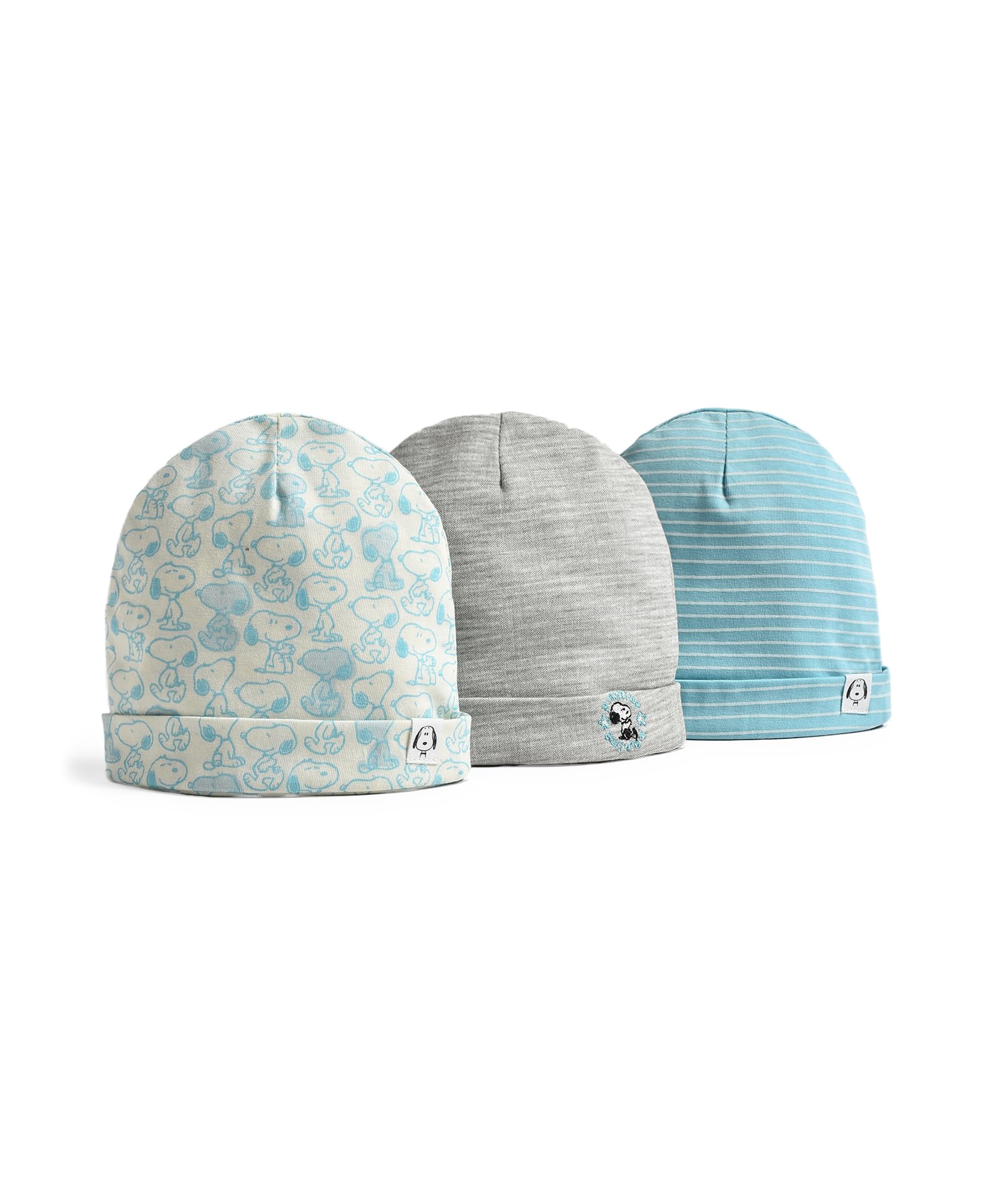 Peanuts Cotton Blue Color Caps for Kids Boys Baby Girl Pack of 3-image-30