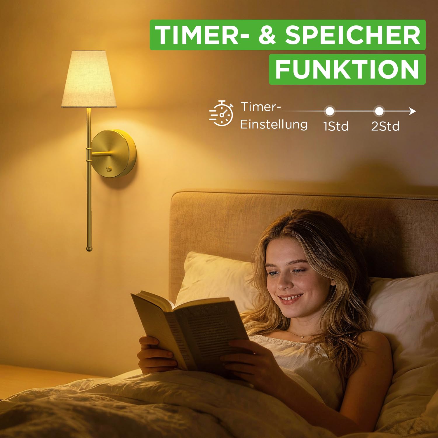 LUTEC Wandleuchten-Set (2 Stück), wiederaufladbare, kabellose Wandleuchten mit 5200 mAh Akku, RGB-Beleuchtung, dimmbar und mit Fernbedienung, 12 Farben, Wandleuchten für Schlafzimmer/Wohnzimmer/Flur