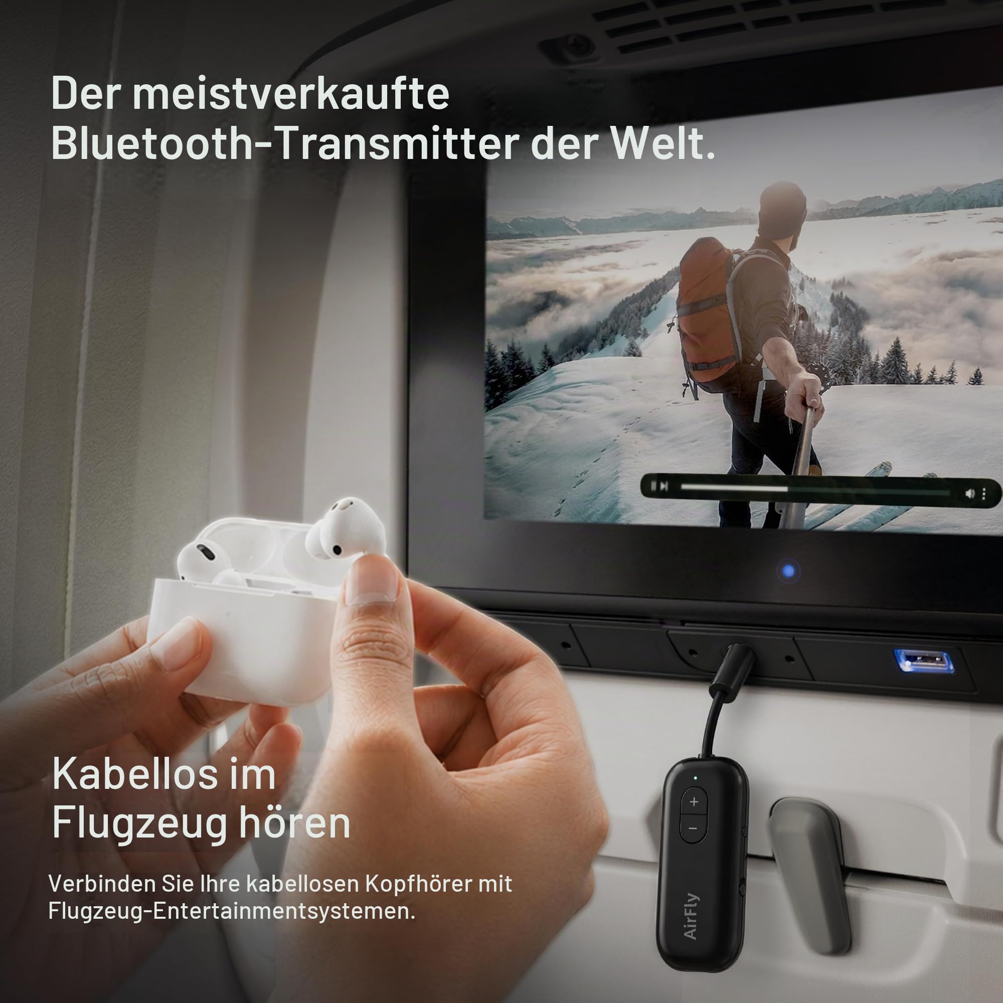 Twelve South AirFly SE Bluetooth Wireless Audio Transmitter für AirPods/Wireless oder Noise Cancelling Kopfhörer; Verwendung mit jeder 3 – Bild 2