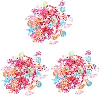 IMIKEYA 180 Peças Enfeites Mediterrâneos Resina Estrela Do Mar Oceano Encantos Criatura Marinha Adorno Mini Granel Crianças Pequenos Animais Mini Enfeites De Resina Oceano Animais