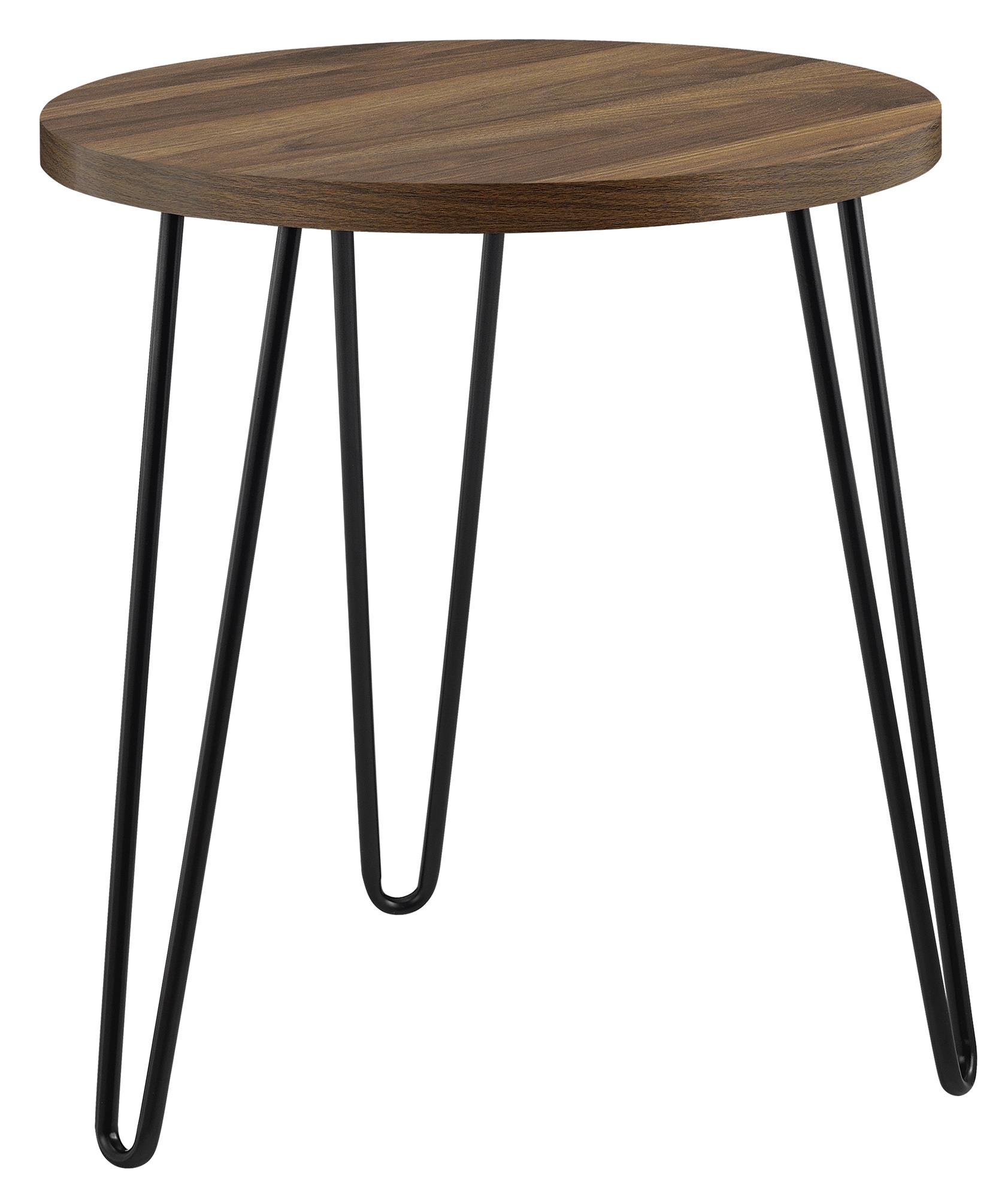 Rackhams Brown Owen Retro Round End Table Walnut