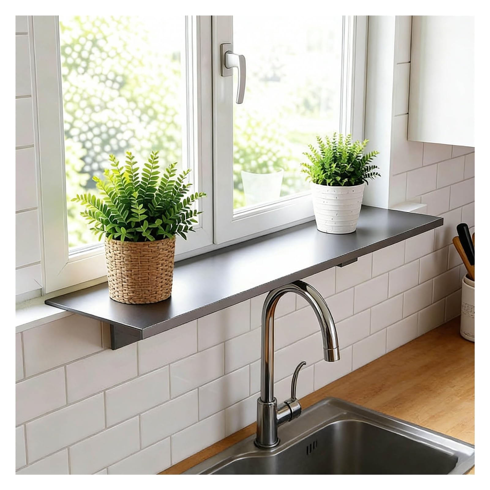 Piastra di estensione magnetica per davanzale della finestra, resistente, per banco da lavoro del balcone (60 x 15 cm), design stabile e resistente ai danni