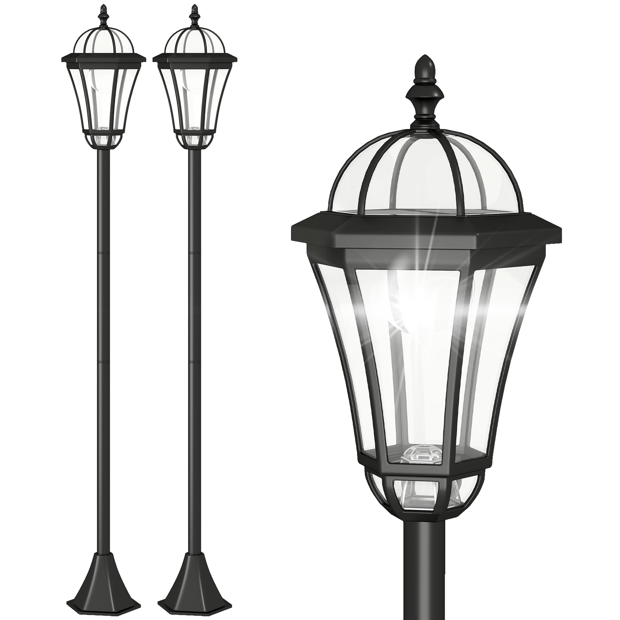 outsunny lampadaires solaires extérieur
