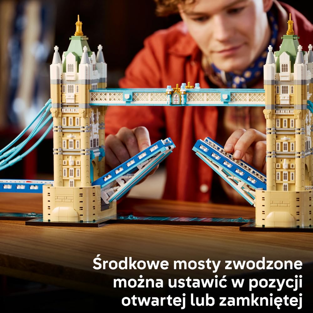 LEGO Architecture Tower Bridge 21067 | Model architektoniczny, duży zestaw klocków konstrukcyjnych, prezent dla podróżnika, pamiątka z Londynu, 3745 elementów