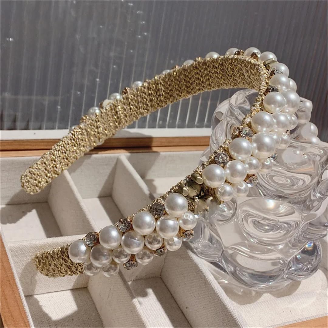 Lusso strass perle fascia floreale accessori per capelli per le donne