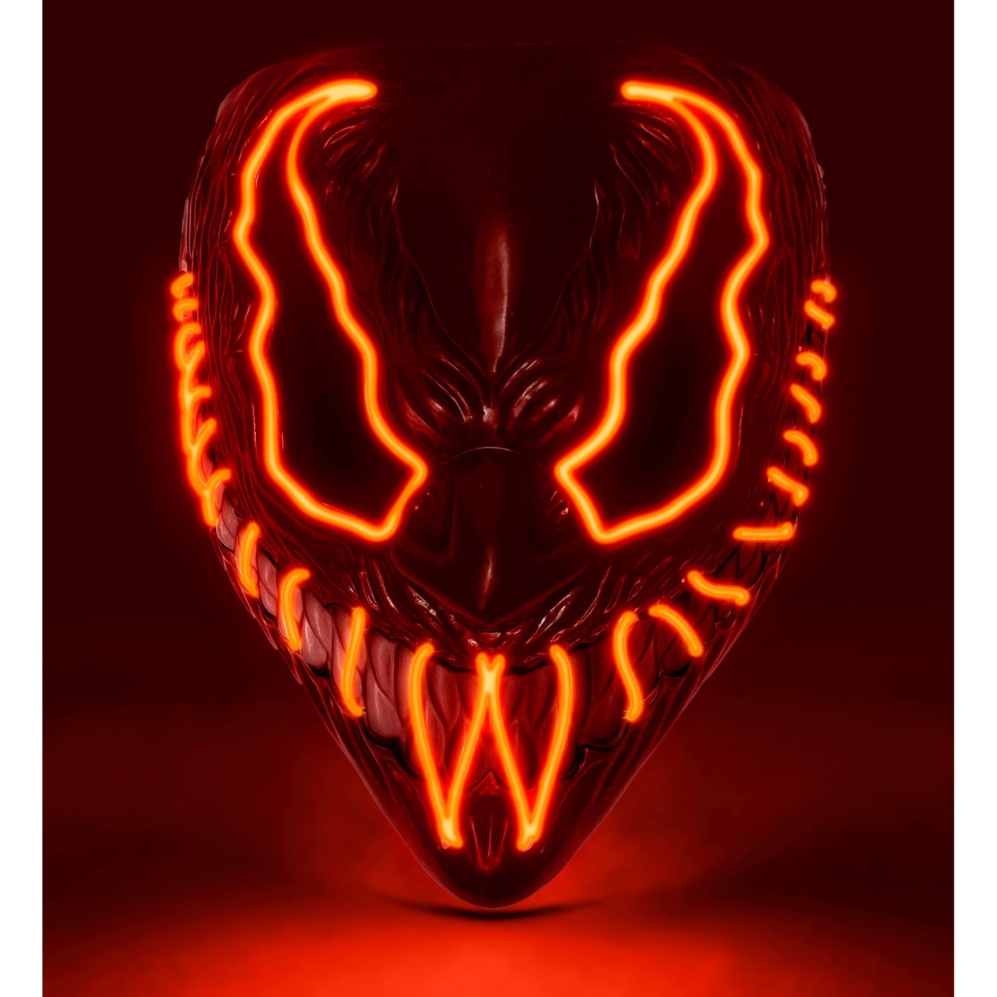 W WIDMANN MILANO Party Fashion - LED Mask Monster, Luminous Face, Scary Grimace, Demon, Halloween