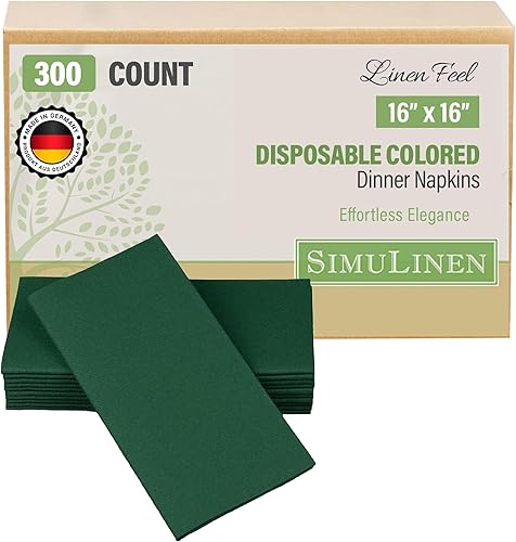 Servilletas de mesa tipo paño decorativas y desechables, de la marca SimuLinen, de colores suaves, absorbentes y duraderas 16 x 16 pulgadas caja de