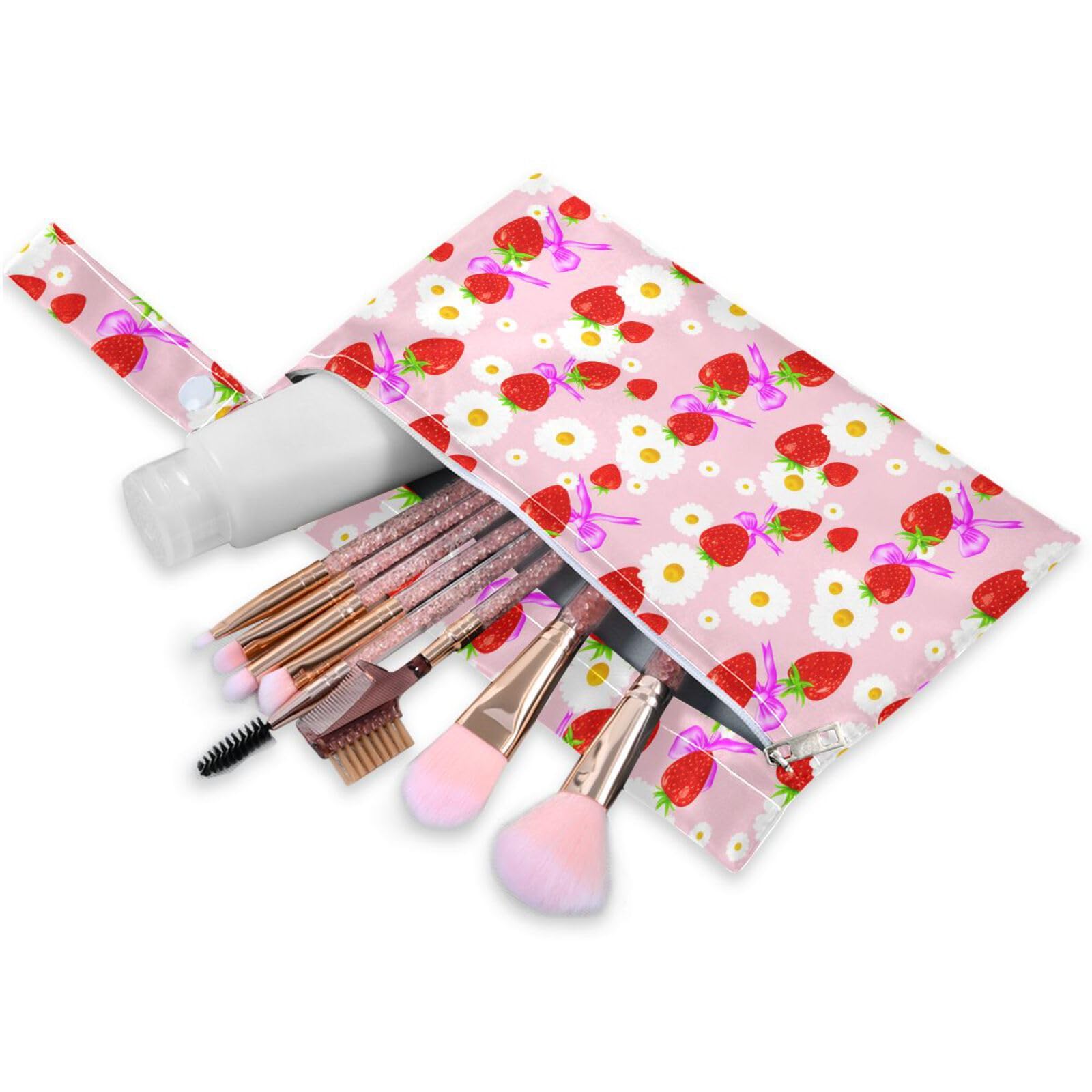 Coikll Wet Dry Bags for Cloth Diaper 2 Pack Waterproof Yoga Gym Bag for Swimsuit Wet Clothes Baby Items-?Strawberries?