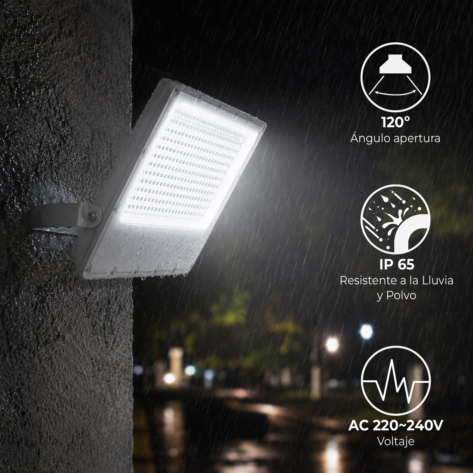 LED ATOMANT Foco Proyector LED Exterior 300W Color Luz Fria IP65 30000lm | Color Blanco Frio 6500K, Impermeable