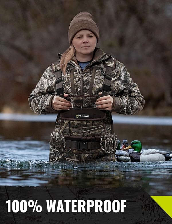 TIDEWE Hunting Waders for Women with 600G Insulated Waterproof Rubber Boots, 3.5mm Neoprene Chest Waders for Fishing and Hunting by TIDEWE - Image 3