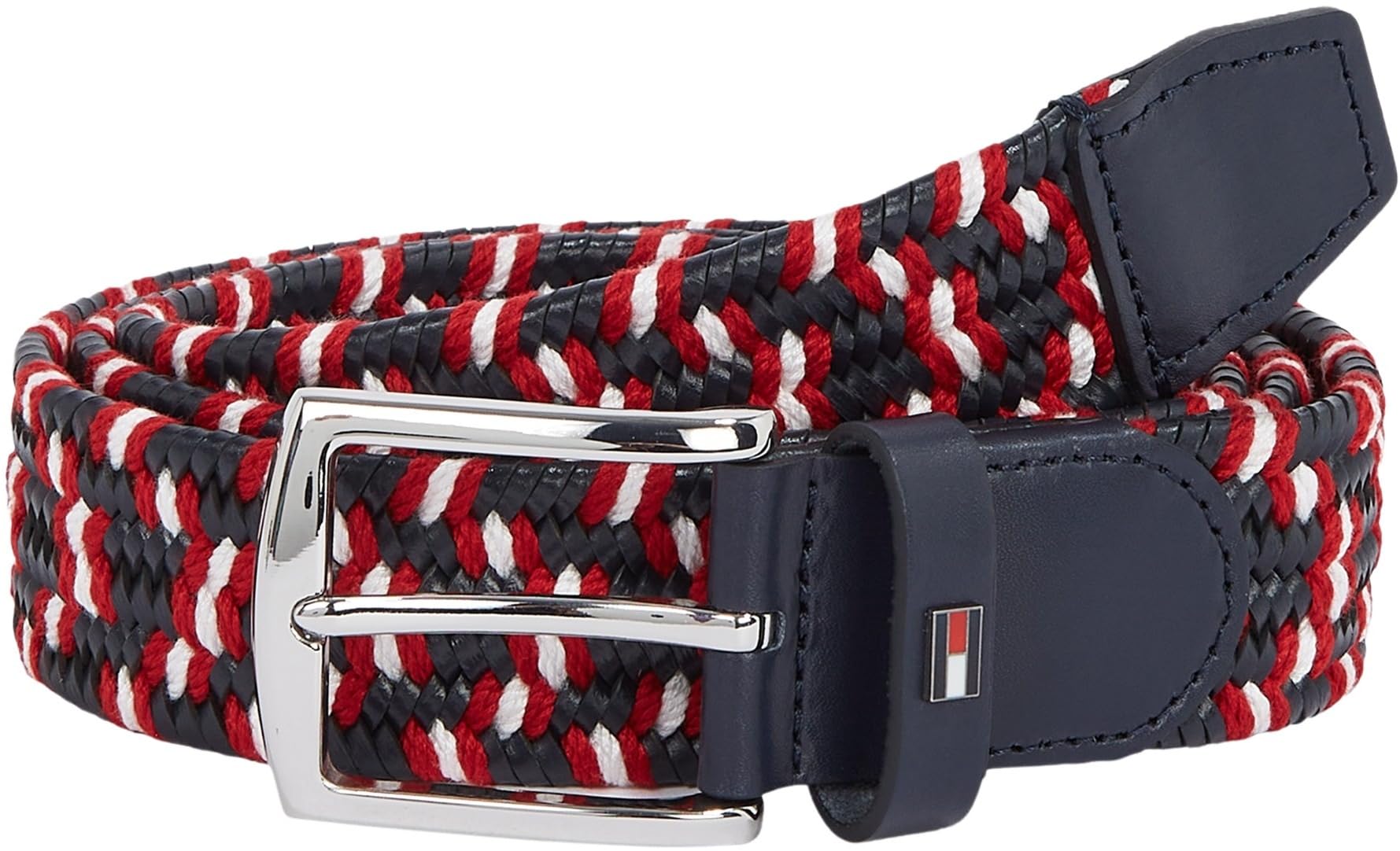 Tommy Hilfiger Men’s 3.5 cm Denton Elastic Braided Leather Belt, Black (Corp), 39.4 inches