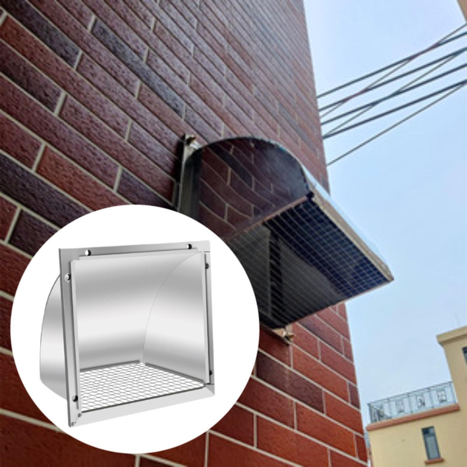 Cubierta de Ventilación para Secadora, Rejilla de Ventilación para Salida de Pared, Protección Contra Lluvia Y Nieve, Cubierta de Ventilación de Pared, 8 Inch