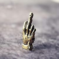 Samtiny Brass Middle Finger Hand Statue - Handmade Copper Desk Decor Ornament, Fun Pocket Sculpture