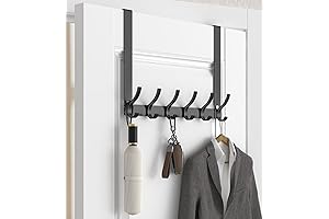 Over The Door Hooks Hanger with Extended Bracket: Space-Saving Bathroom Organization Solution