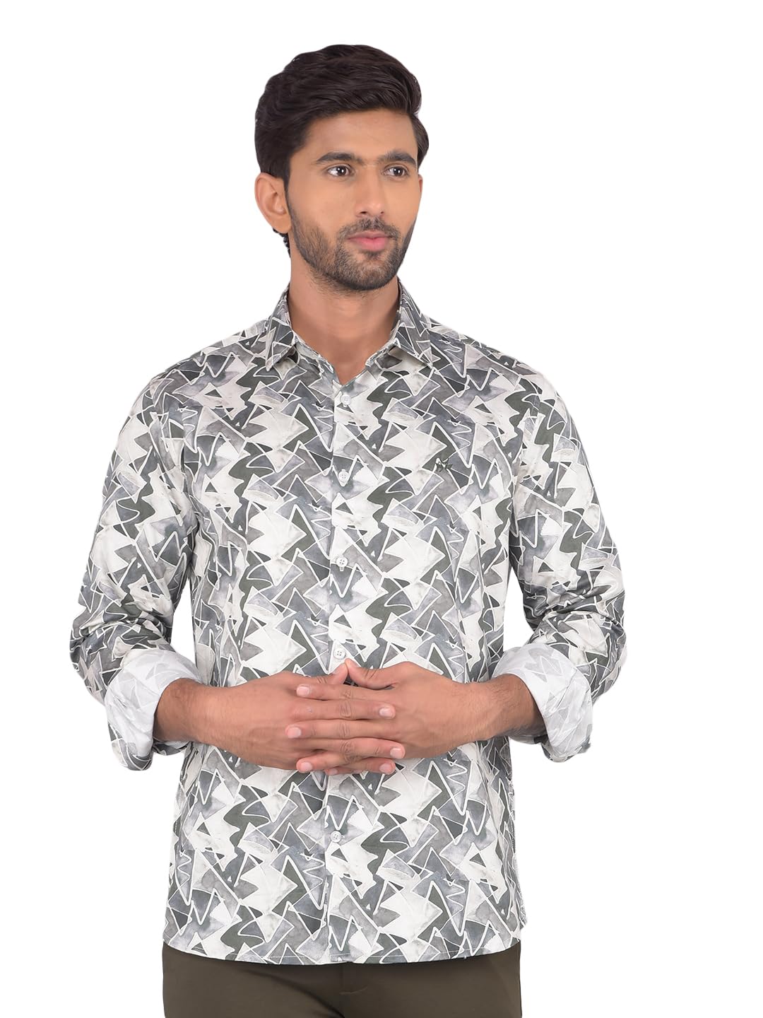 crimsoune club Men's Olive 100% Cotton Printed Shirt-picture-33
