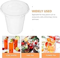 Vista 7 de Kichvoe 10 tazas de plástico desechables taza de café con tapa tazas desechables transparentes tazas transparentes taza de plástico con tapa tazas