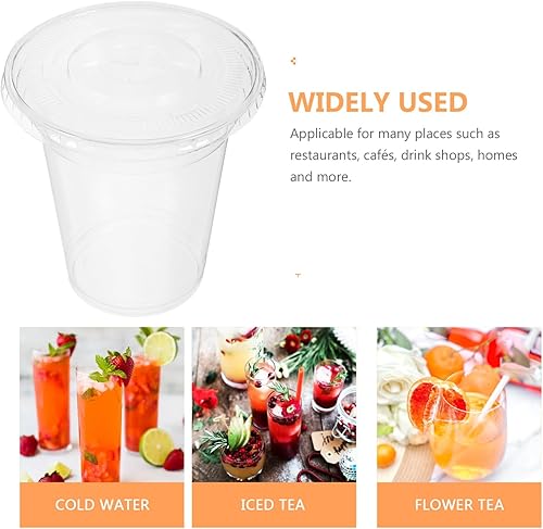 Miniatura 7 de Kichvoe 10 tazas de plástico desechables taza de café con tapa tazas desechables transparentes tazas transparentes taza de plástico con tapa tazas