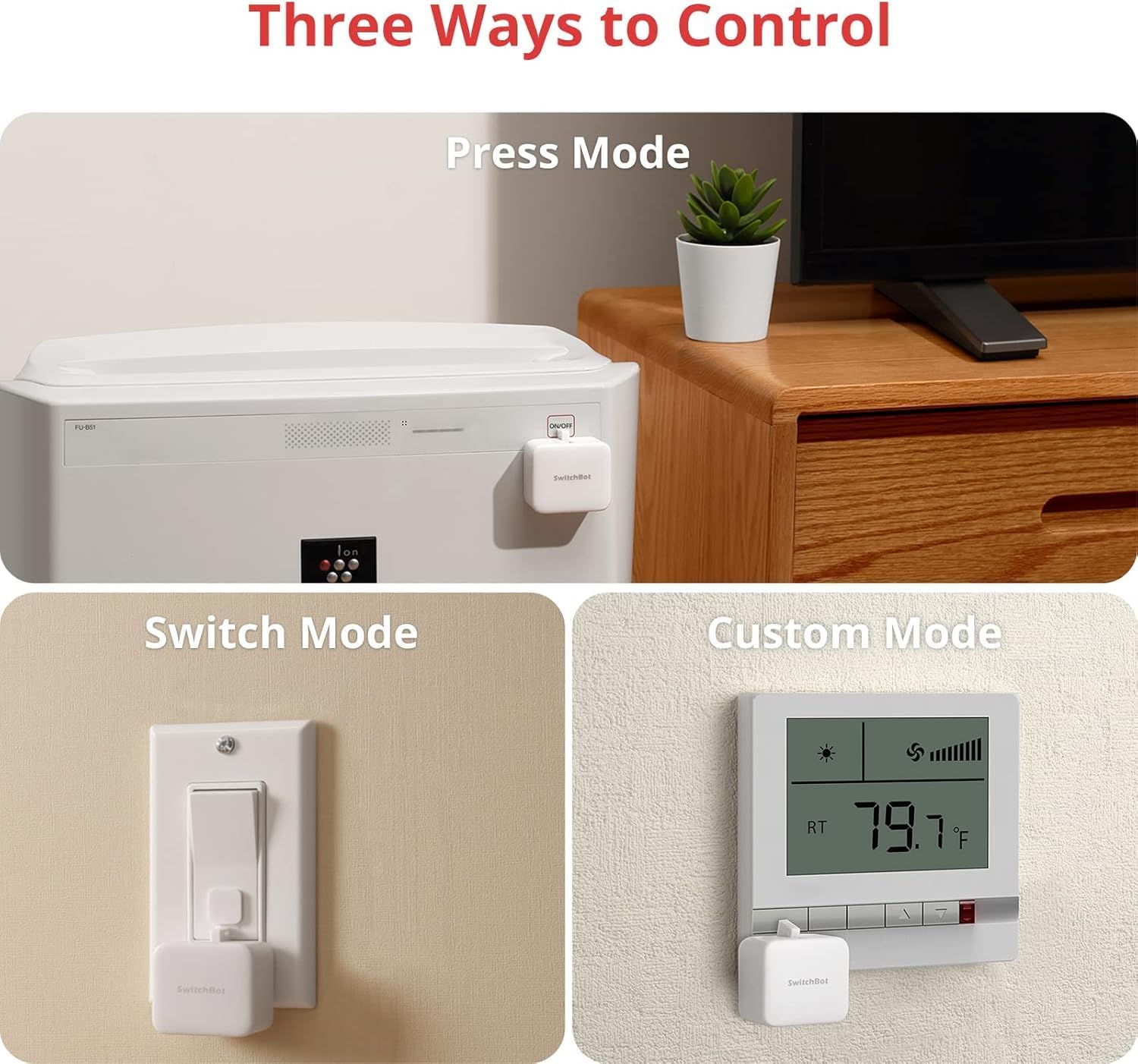 SwitchBot Smart Bluetooth Switch Toggle (Wiederaufladbar) - Fingerbot für Schalter, 1,0kgf, USB-C, App-Timer, fügen Sie Hub hinzu für Alexa, Siri & Matter