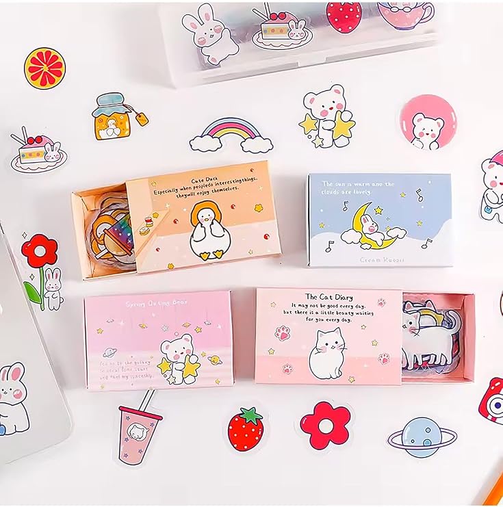 CUCKOO Cute Cat Themed Set of 40 PET Stickers • Bullet Journal