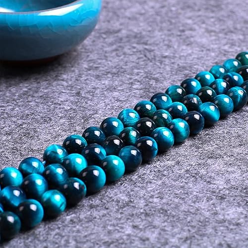 Miniatura 5 de Cuentas redondas sueltas de ojo de tigre multicolor natural de 0.236 pulgadas (0.236 in), pulsera de piedra de cristal, accesorios para collares,
