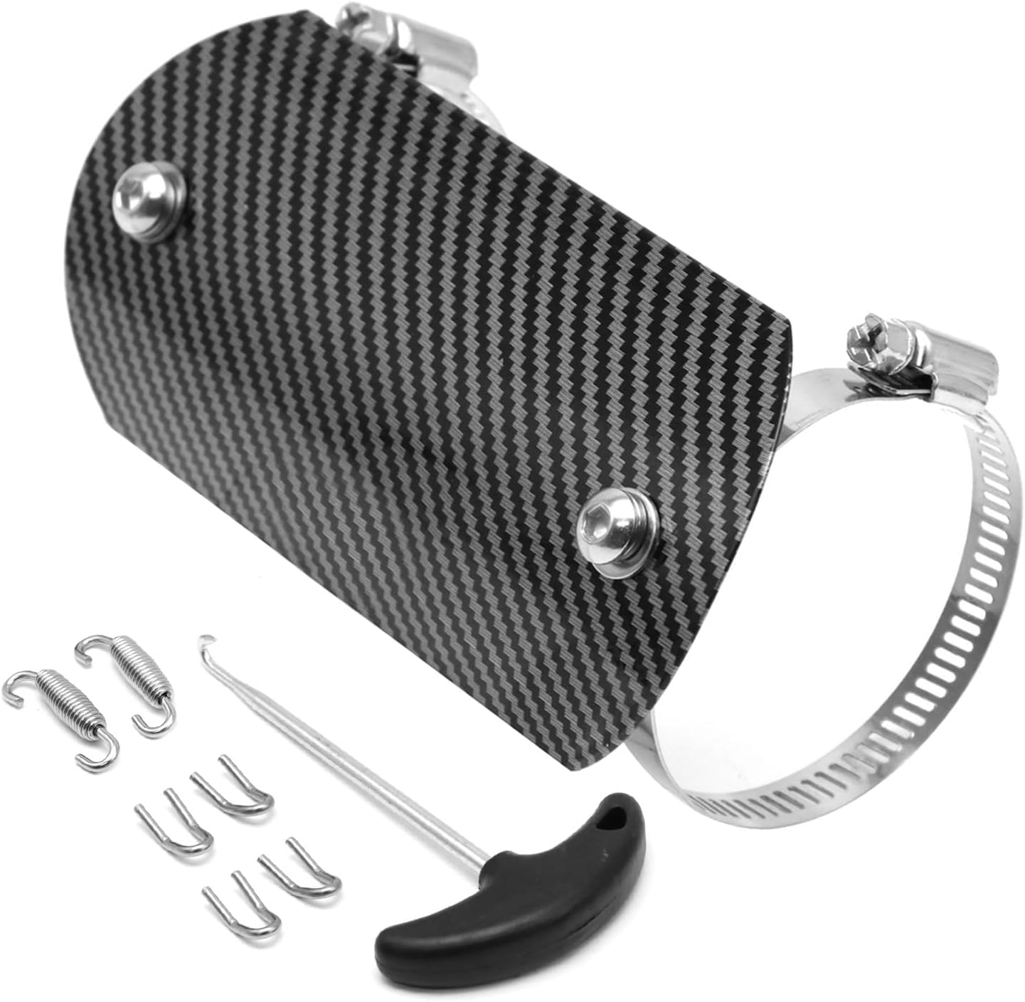 Exhaust Heat Shield, Muffler, Pipe Heat Protector, Protective Cover, Carbon Fiber, Stainless Steel,H