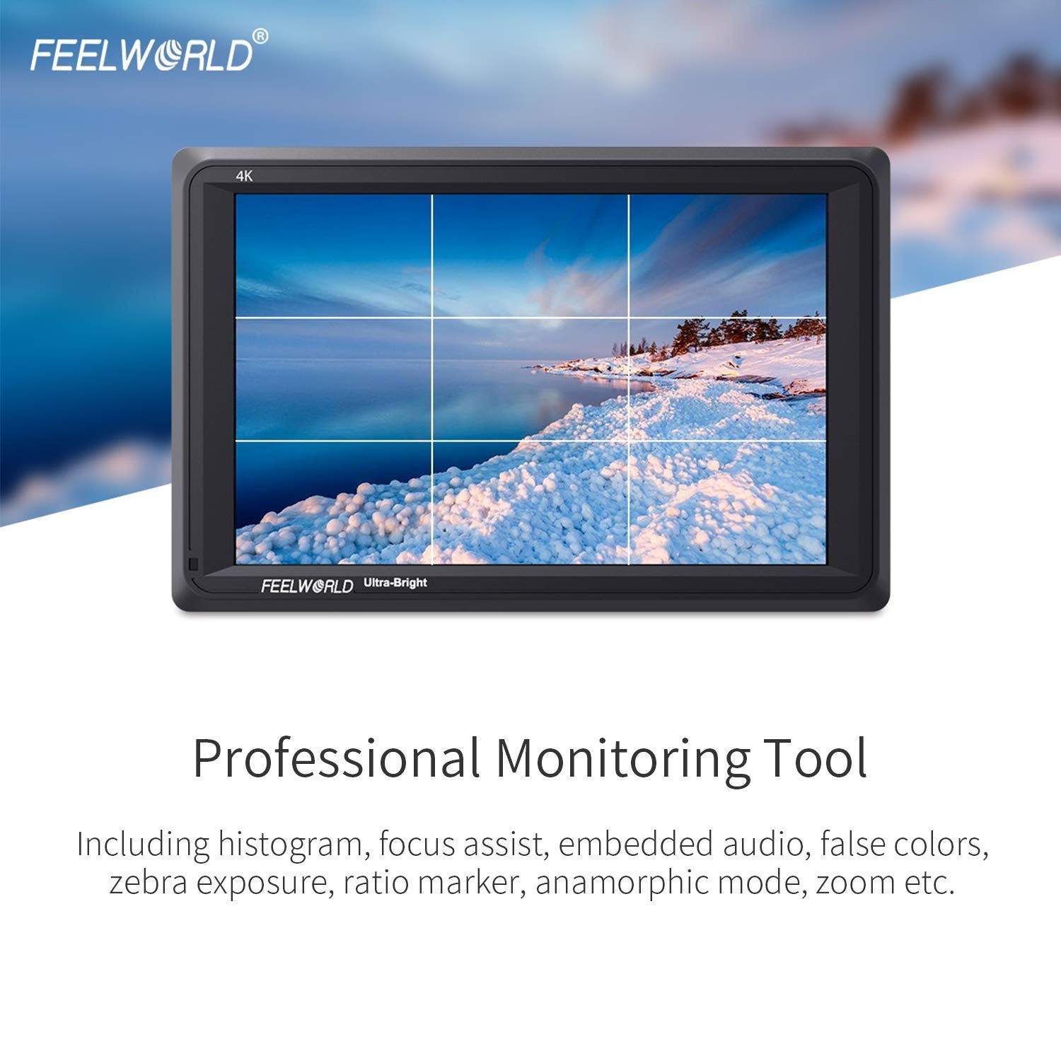 FEELWORLD HDMIモニター FEELWORLD SH7 7-inch Ultra Bright 2200nit SDI HDMI Cross