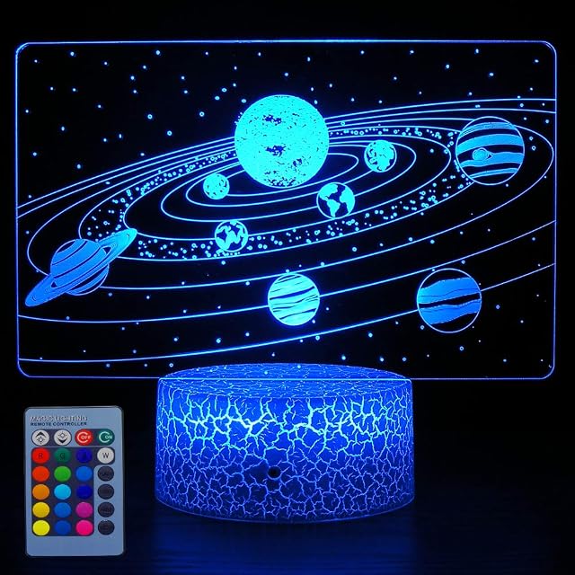 HYODREAM Solar System Night Light Universe Space Galaxy LED lamp for Kids Boys and Girls as Perfect Gifts on Birthdays or Holidays