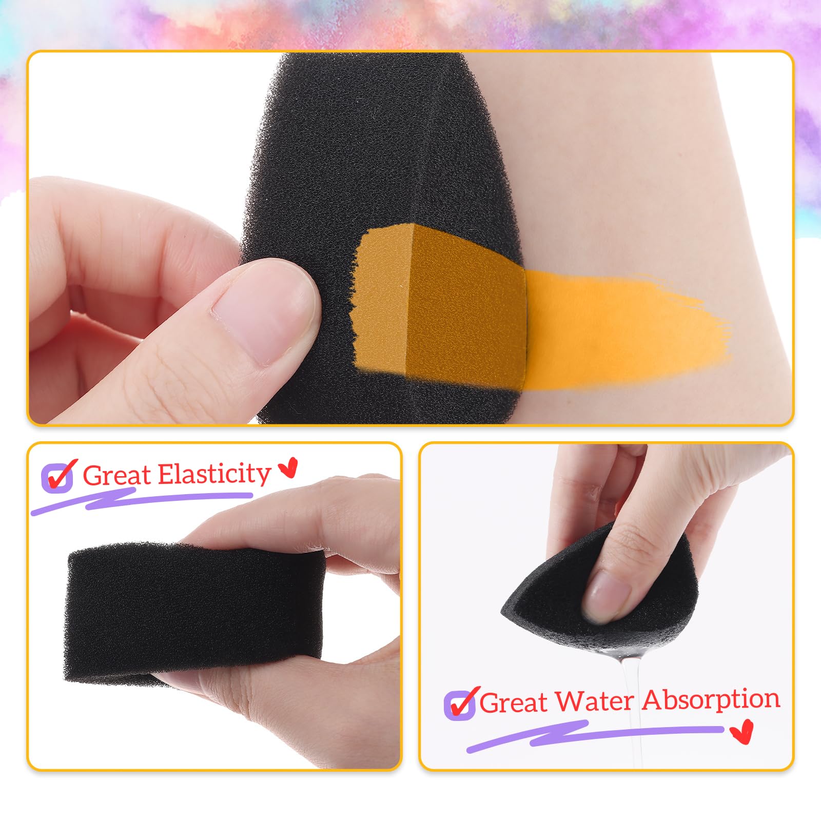 Beyonday Lot De 12 éponges De Peinture En Mousse Synthétique Pour Aquarelle, Peinture Faciale épaisse Pour Maquillage, Poterie, Céramique, Argile, Outils D'artisanat Adaptés Aux Artistes (goutte