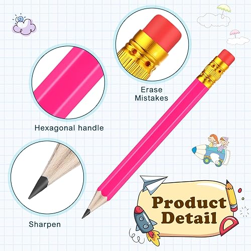 Miniatura 3 de Chivao 288 lápices de golf con borrador #2 HB, lápices de baby shower, mini lápices para baby shower, boda, fiesta, recuerdos, escuela, oficina, 4